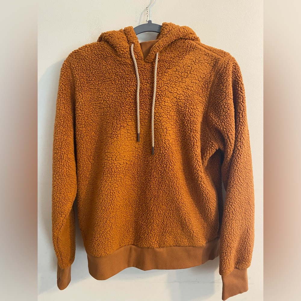 Women's Athleta Tugga Sherpa Hoodie Burnt Orange Size Small‎ Oversized